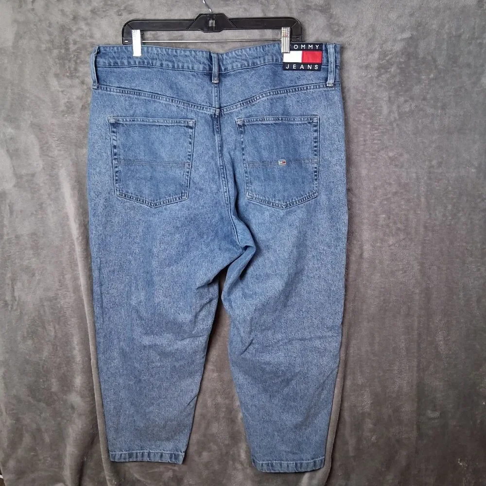 Tommy Jeans Bax Loose Tapered Mens 38x30 Inseam 25 Light‎ Blue Wash